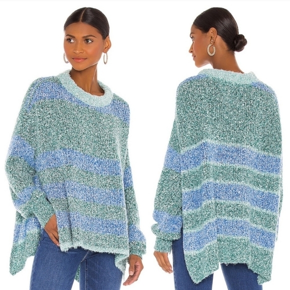 Free People BRB Tunic Sweater Oversized Colorblock - Picture 10 of 13